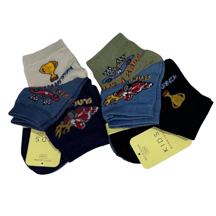 CALZINO CORTO BAMBINO FILO DI SCOZIA SCOPRI CIAK - 3 PAIA  Scopri Calze